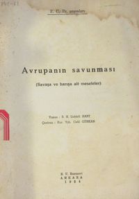 Avrupanın Savunması Savaşa ve Barışa Ait Meseleler (2-A-36)