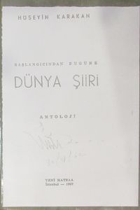 Başlangıcından Bugüne Dünya Şiiri Antolojisi (2-A-31)