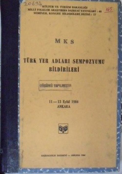 Türk Yer Adları Sempozyumu Bildirileri / 11-13 Eylül 1984 / 10-D-19
