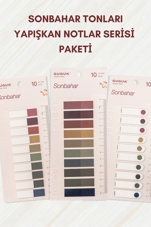 Sonbahar Tonları Yapışkan Notlar Serisi Paketi