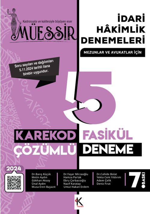 Müessir İdari Hakimlik Denemeleri 2024 Karekod Çözümlü