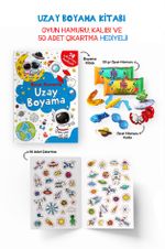 Uzay Boyama Kitabı - Oyun Hamuru, Oyuncak ve Çıkartma Hediyeli / 3 Yaş+