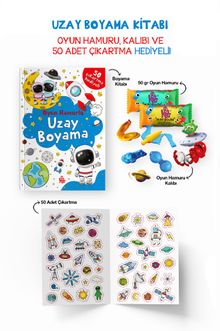 Uzay Boyama Kitabı - Oyun Hamuru, Oyuncak ve Çıkartma Hediyeli / 3 Yaş+