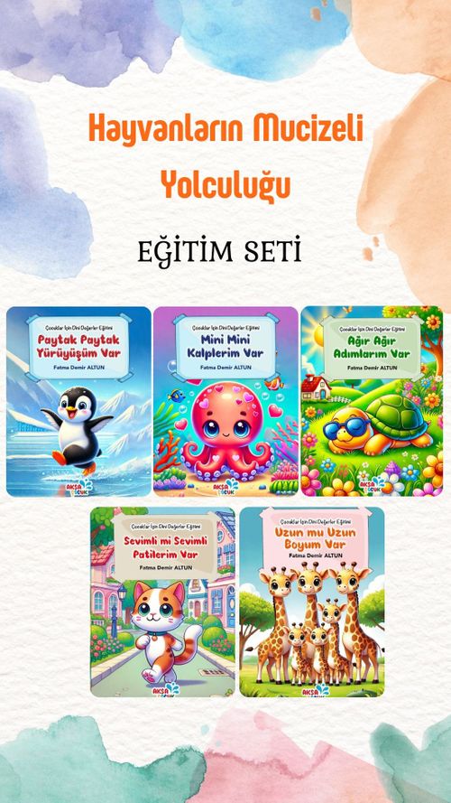 Çocuklar İçin Hayvanların Mucizevi Yolculuğu Eğitim Seti (5 Kitap) 