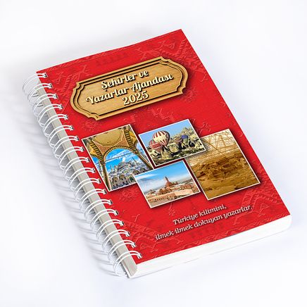 2025 Şehirler ve Yazarlar Ajandası - Renkli Spiralli (Büyük Boy)