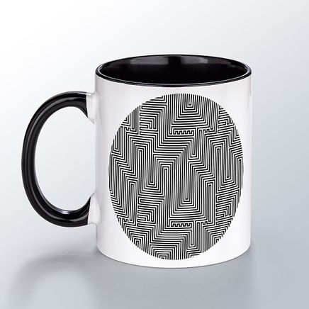 Optik illüzyon Porselen Kupa - Labirent Daire