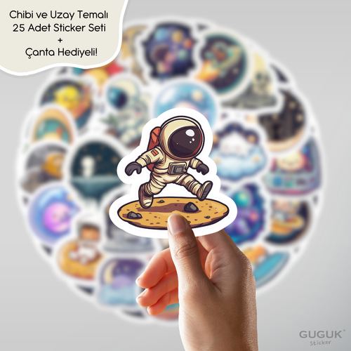 Chibi ve Uzay Sticker Seti