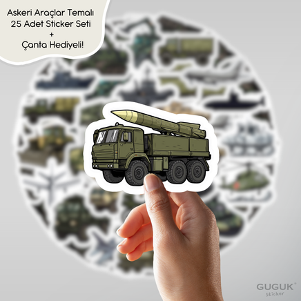 Askeri Araçlar Sticker Seti 