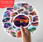 Neon Araçlar Sticker Seti
