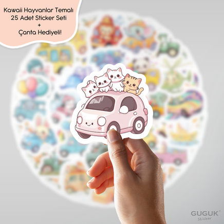 Kawaii Hayvanlar Sticker Seti