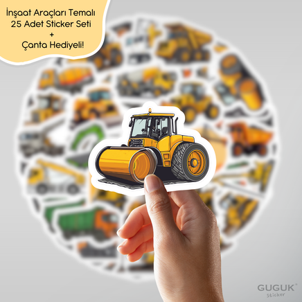 İnşaat Araçları Sticker Seti