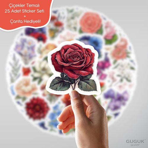 Çiçekler Sticker Seti
