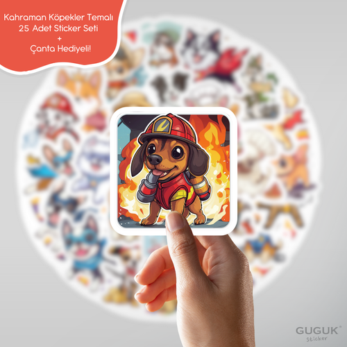 Kahraman Köpekler Sticker Seti