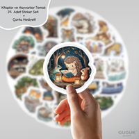 Kitaplar ve Hayvanlar Sticker Seti