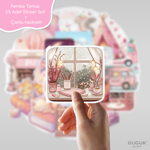 Pembe Sticker Seti