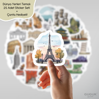 Dünya Yerleri Sticker Seti