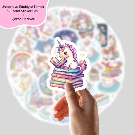 Unicorn ve Edebiyat Sticker Seti