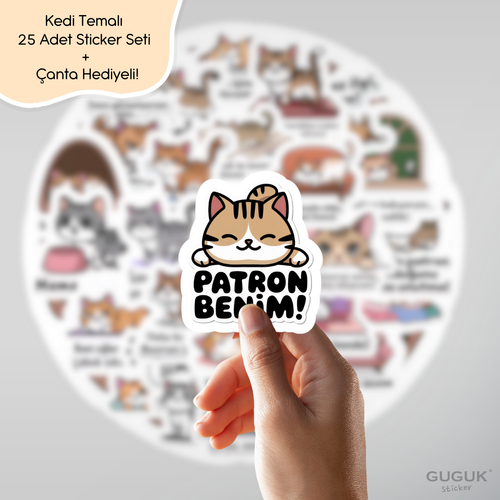 Sevimli Kedi Sticker Seti 