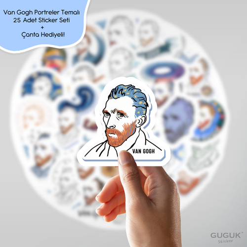 Van Gogh Portreler Sticker Seti