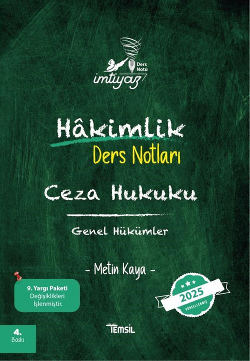 İmtiyaz Ceza Hukuku Genel Hükümler Hakimlik Ders Notları