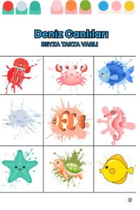 Deniz Canlıları & Sevgili Çocuklar İçin Boyama Kitabı