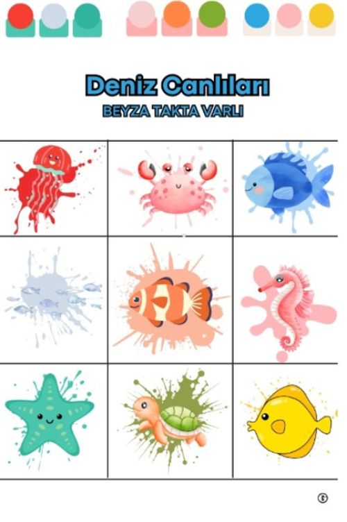 Deniz Canlıları & Sevgili Çocuklar İçin Boyama Kitabı