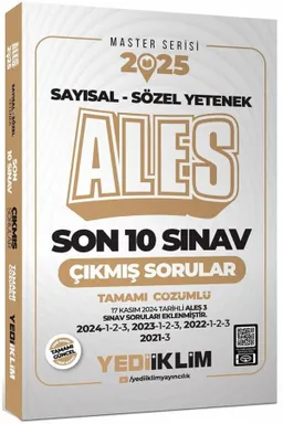 2025 ALES Master Serisi Sayısal - Sözel Yetenek Tamamı Çözümlü Son 10 Sınav Çıkmış Sorular (ALES 3 Dahil)