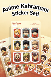 Anime Kahramanı Sticker Yaprakları