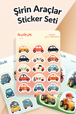 Şirin Araçlar Sticker Yaprakları Seti