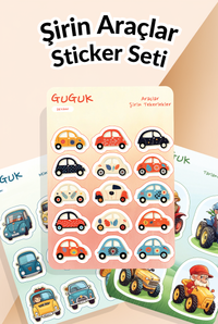 Şirin Araçlar Sticker Yaprakları Seti