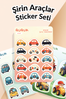 Şirin Araçlar Sticker Yaprakları Seti