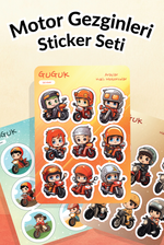 Motor Gezginleri Sticker Yaprakları Seti