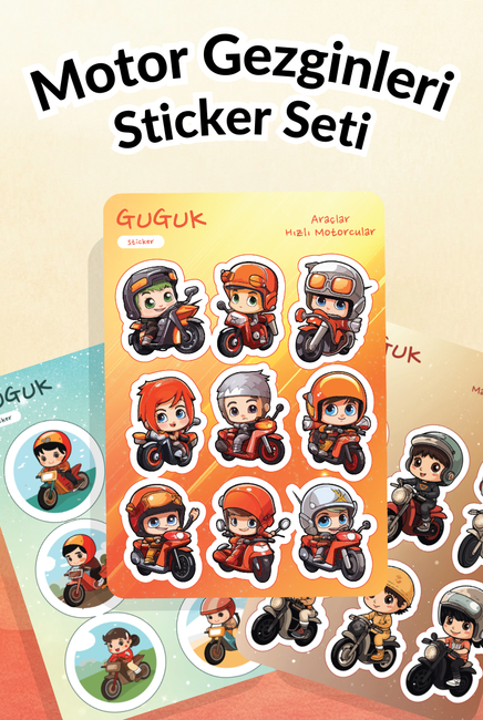 Motor Gezginleri Sticker Yaprakları Seti
