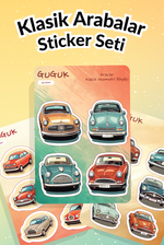 Klasik Arabalar Sticker Yaprakları Seti