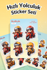 Hızlı Yolculuk Sticker Yaprakları Seti