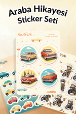 Araba Hikayesi Sticker Yaprakları Seti