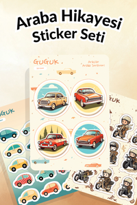 Araba Hikayesi Sticker Yaprakları Seti