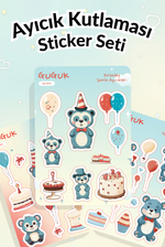 Ayıcık Kutlaması Sticker Yaprakları Seti