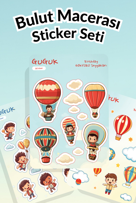 Bulut Macerası Sticker Yaprakları Seti