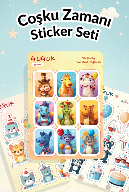 Coşku Zamanı Sticker Yaprakları Seti