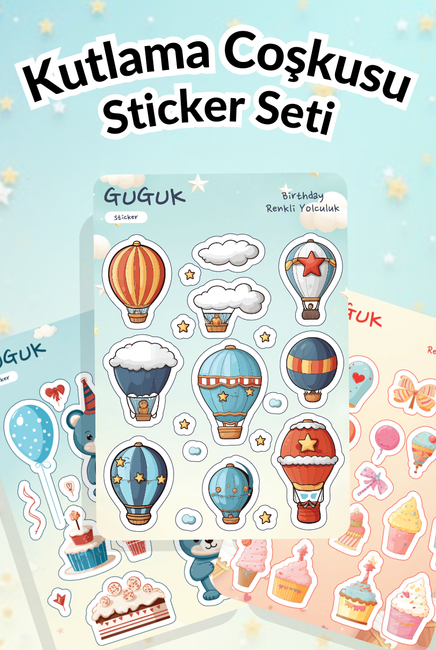 Kutlama Coşkusu Sticker Yaprakları Seti
