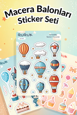 Macera Balonları Sticker Yaprakları Seti