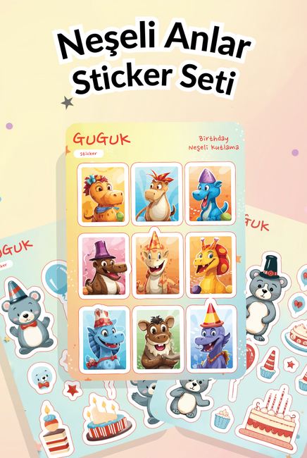 Neşeli Anlar Sticker Yaprakları Seti