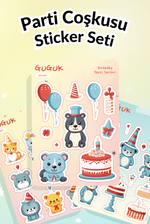 Parti Coşkusu Sticker Yaprakları Seti