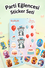 Parti Eğlencesi Sticker Yaprakları Seti