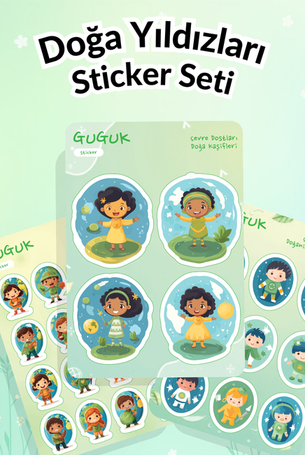 Doğa Yıldızları Sticker Yaprakları Seti