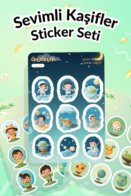 Sevimli Kaşifler Sticker Yaprakları Seti
