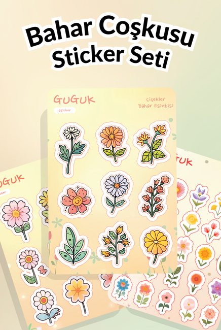 Bahar Coşkusu Sticker Yaprakları Seti