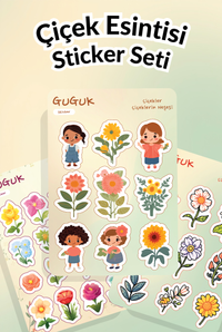 Çiçek Esintisi Sticker Yaprakları Seti