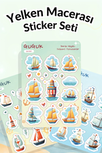 Yelken Macerası Sticker Yaprakları Seti